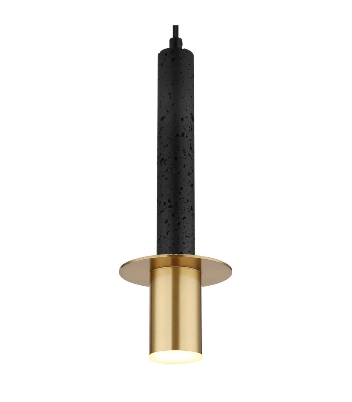 Shanna Slim Pendant Ceiling Light Matt Black Brass GU10 LED-4