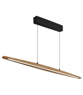 Stephens Bar Pendant Ceiling Light Matt Black Wood Affect LED 3000/4000/6000K-1