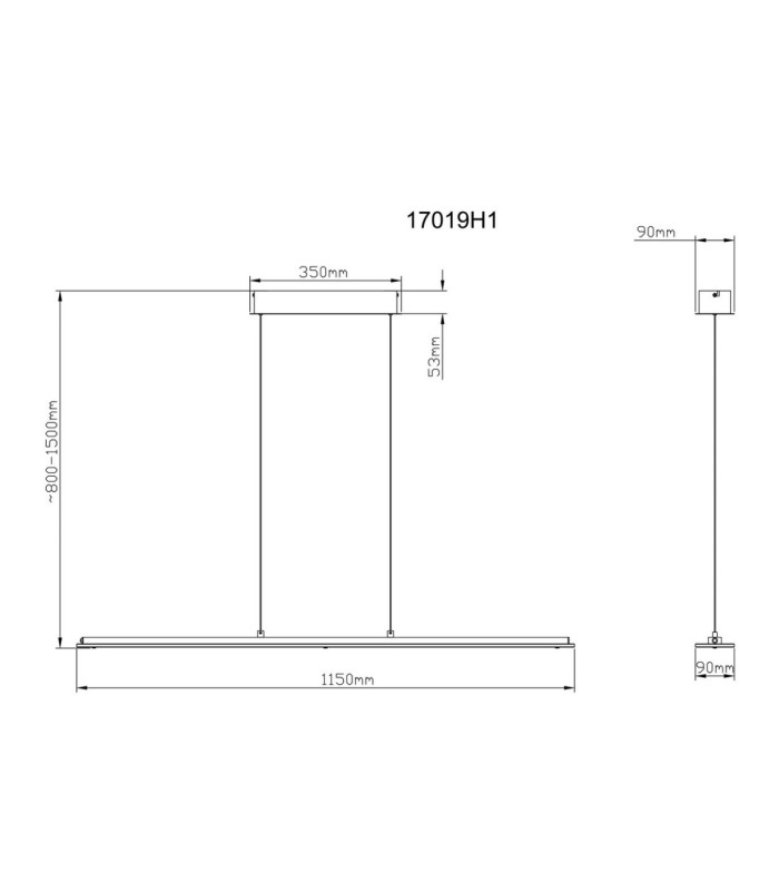 Novak Bar Pendant Ceiling Light Matt Nickel LED 3000/4000/6500K-11