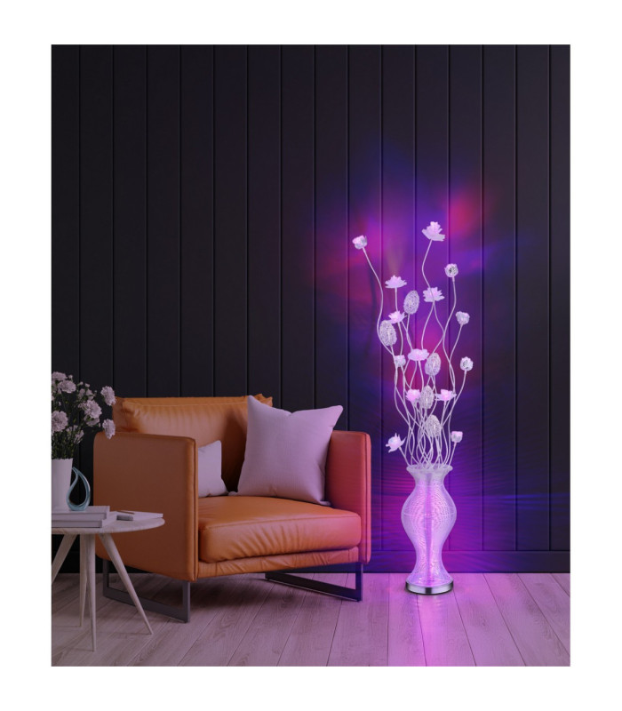 Florielle Floor Lamp Aluminium Silver RGBW LED 4000K-2