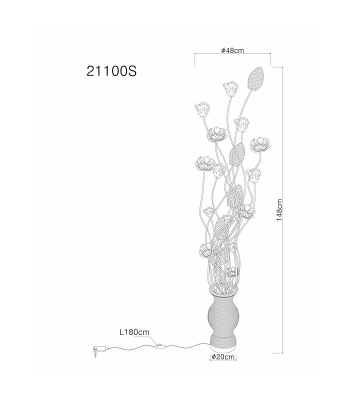 Florielle Floor Lamp Aluminium Silver RGBW LED 4000K-12