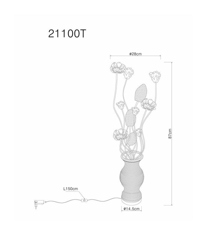 Florielle Table Lamp Aluminium Silver RGBW LED 4000K-13