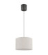 Thea Cylindrical Pendant Ceiling Light Matt Gunmetal Linen Cream Shade LED 3000K-3