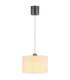 Thea Cylindrical Pendant Ceiling Light Matt Gunmetal Linen Cream Shade LED 3000K-5