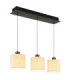 Thea Bar Pendant Ceiling Light Matt Gunmetal Linen Cream Shade LED 3000K-1