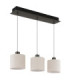 Thea Bar Pendant Ceiling Light Matt Gunmetal Linen Cream Shade LED 3000K-3