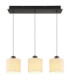 Thea Bar Pendant Ceiling Light Matt Gunmetal Linen Cream Shade LED 3000K-4