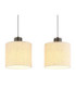 Thea Bar Pendant Ceiling Light Matt Gunmetal Linen Cream Shade LED 3000K-5