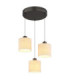 Thea Cluster Pendant Ceiling Light Matt Gunmetal Linen Cream Shade LED 3000K-1