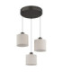 Thea Cluster Pendant Ceiling Light Matt Gunmetal Linen Cream Shade LED 3000K-3