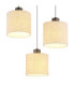 Thea Cluster Pendant Ceiling Light Matt Gunmetal Linen Cream Shade LED 3000K-4