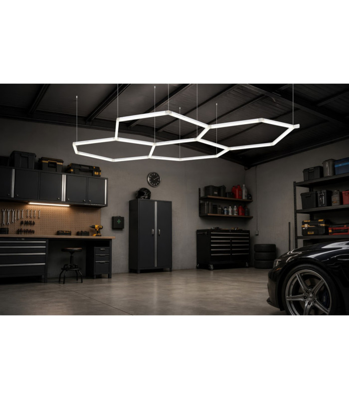 Honeycomb Pendant Ceiling Light White LED 4000K-2