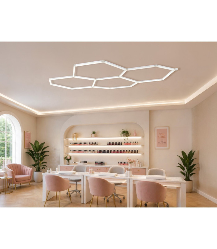 Honeycomb Pendant Ceiling Light White LED 4000K-12
