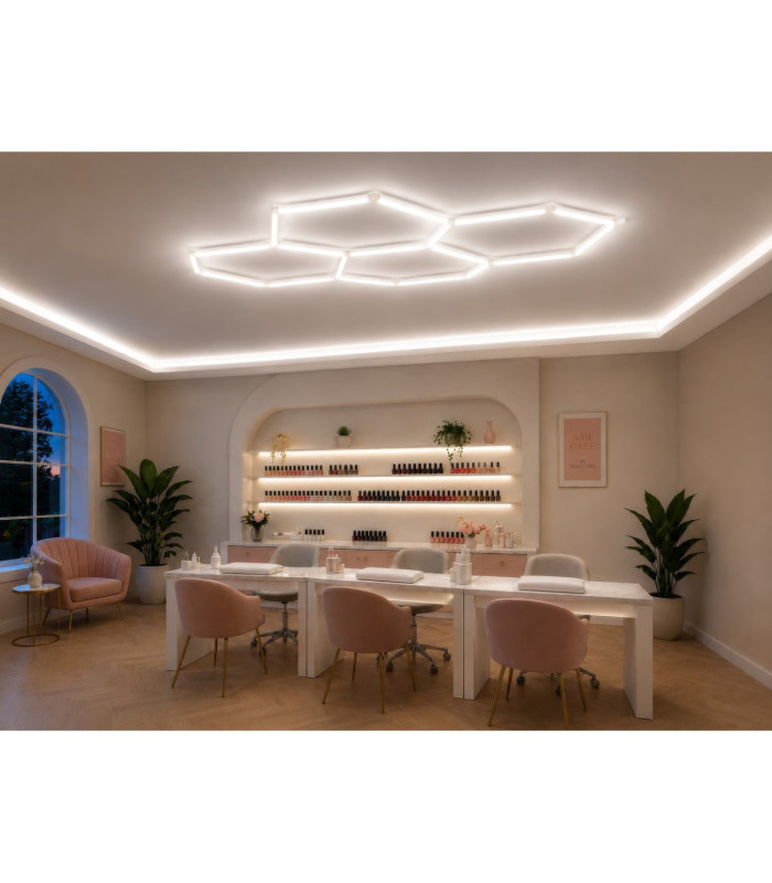 Honeycomb Pendant Ceiling Light White LED 4000K-13