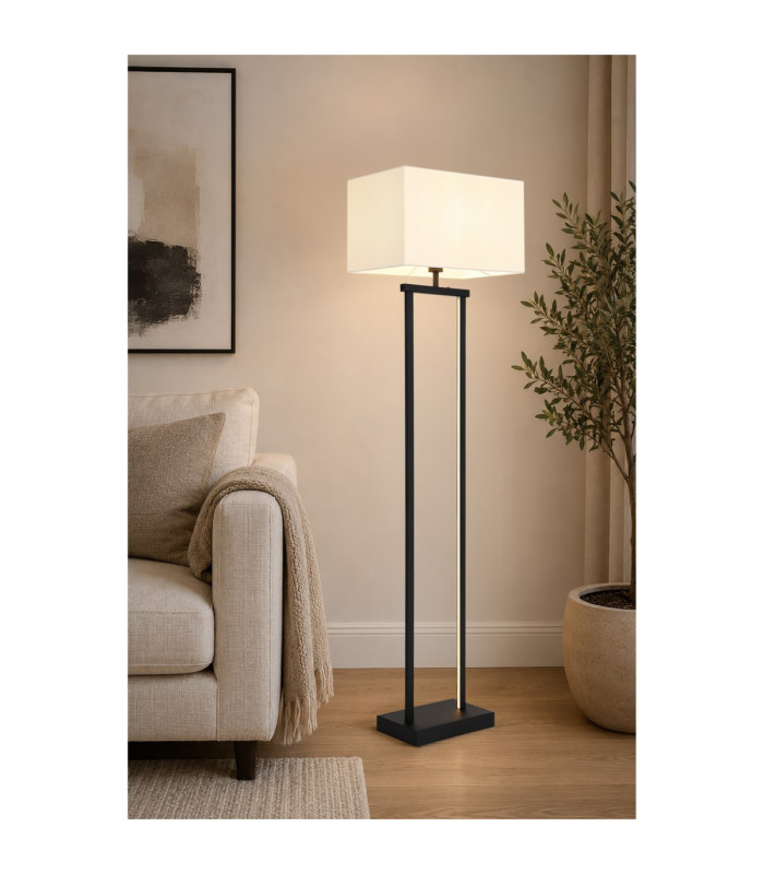 Sydney Floor Lamp with Shade Matt Black E27-2