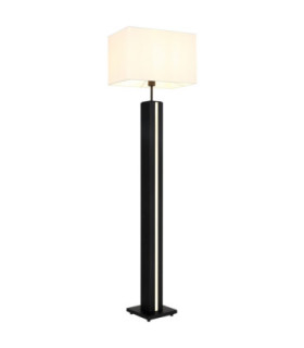 Forest Floor Lamp with Shade Dark Wood E27-1