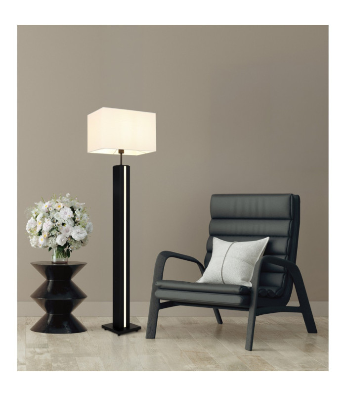 Forest Floor Lamp with Shade Dark Wood E27-2