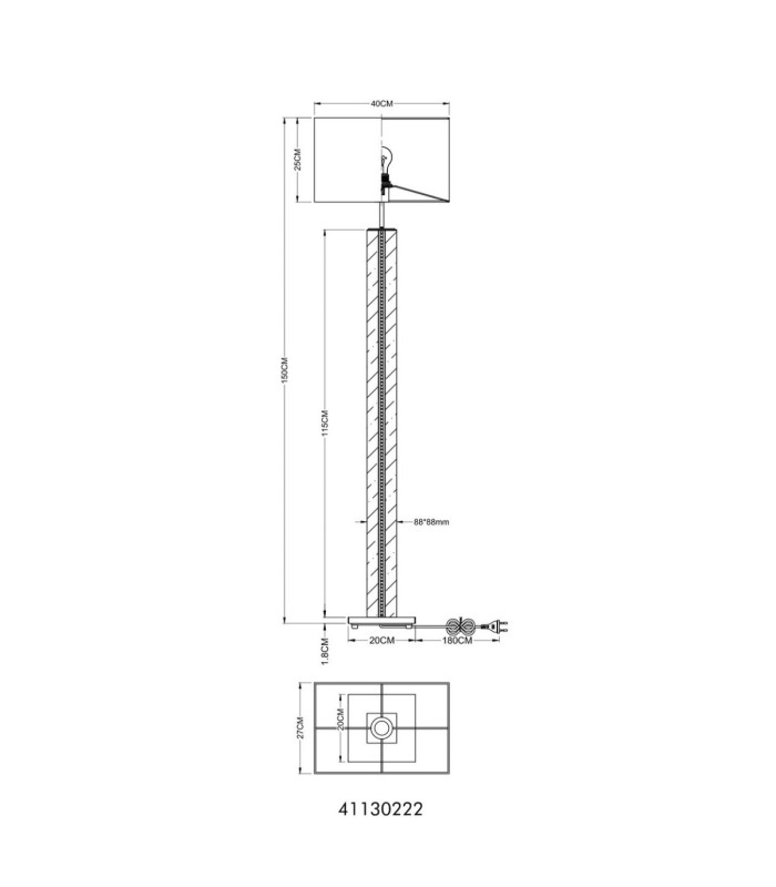 Forest Floor Lamp with Shade Matt Sand E27-13