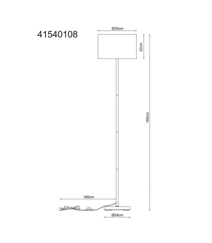 Thea Floor Lamp with Shade Matt Gunmetal E27-9