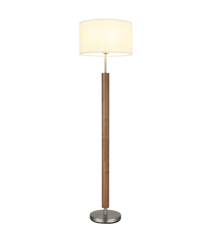 Mila Floor Lamp with Shade Matt Nickel E27-1