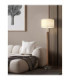 Mila Floor Lamp with Shade Matt Nickel E27-2