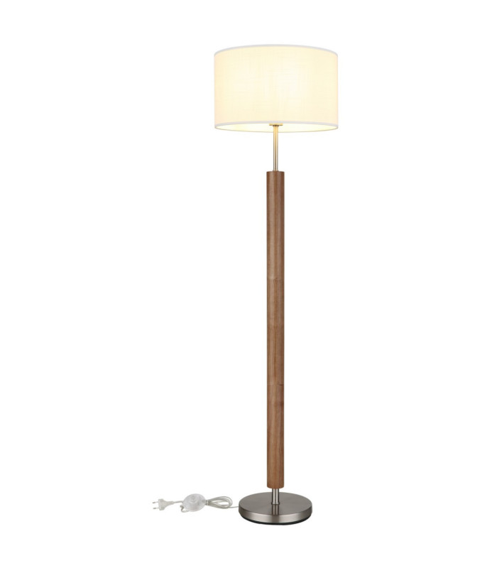 Mila Floor Lamp with Shade Matt Nickel E27-6