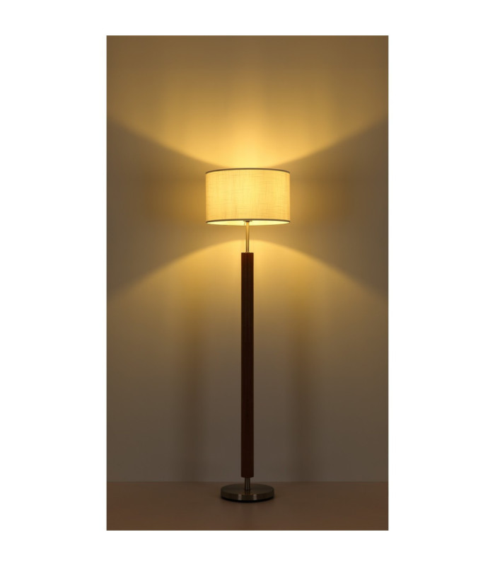 Mila Floor Lamp with Shade Matt Nickel E27-7