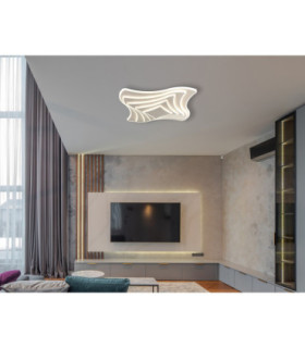 Octavio Semi Flush Ceiling Light Matt Sand LED 2700/6000K-2