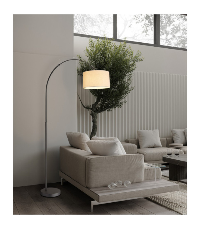 Thea Arc Floor Lamp Matt Gunmetal E27-2