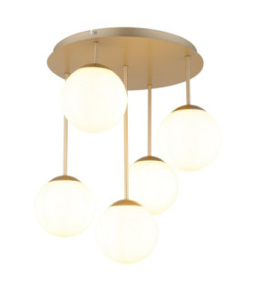 Harmon Globe Ceiling Light Matt Champagne 5x E14 LED-1
