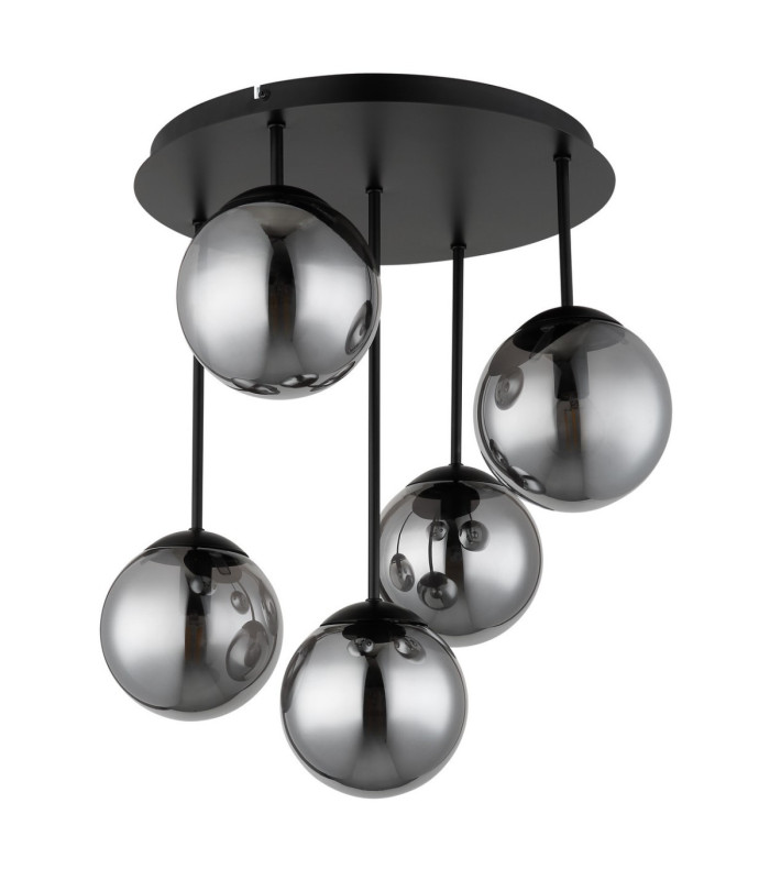Harmon Globe Ceiling Light Matt Black 5x E14 LED-3