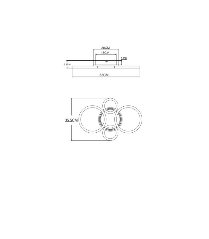 Loretta Semi Flush Ceiling Light Matt Coffee LED 3000/4000/6500K-8