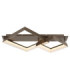 Syrakus Twin Square Semi Flush Ceiling Light Matt Coffee LED 3000K-4