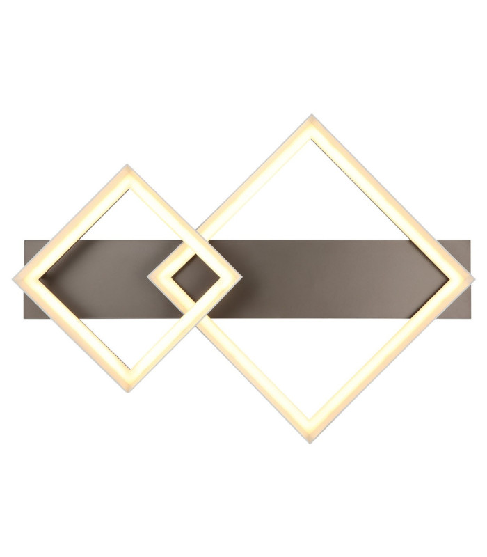 Syrakus Twin Square Semi Flush Ceiling Light Matt Coffee LED 3000K-5