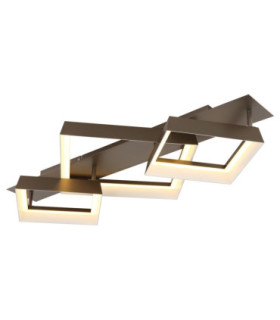 Syrakus Tripple Square Semi Flush Ceiling Light Matt Coffee LED 3000K-1