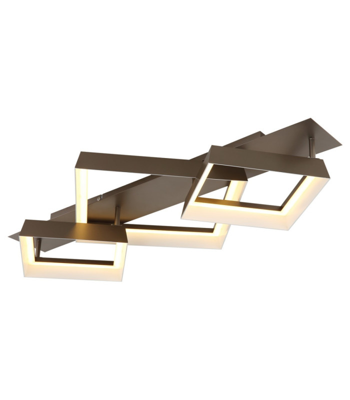 Syrakus Tripple Square Semi Flush Ceiling Light Matt Coffee LED 3000K-1