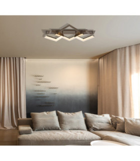 Syrakus Tripple Square Semi Flush Ceiling Light Matt Coffee LED 3000K-2