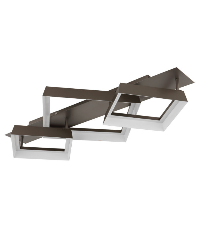 Syrakus Tripple Square Semi Flush Ceiling Light Matt Coffee LED 3000K-3