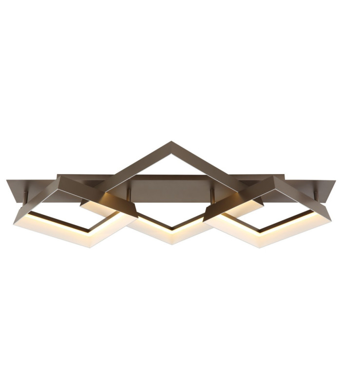 Syrakus Tripple Square Semi Flush Ceiling Light Matt Coffee LED 3000K-4
