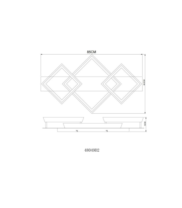 Syrakus Tripple Square Semi Flush Ceiling Light Matt Coffee LED 3000K-7
