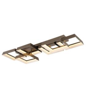 Syrakus 6 Square Semi Flush Ceiling Light Matt Coffee LED 3000K-1