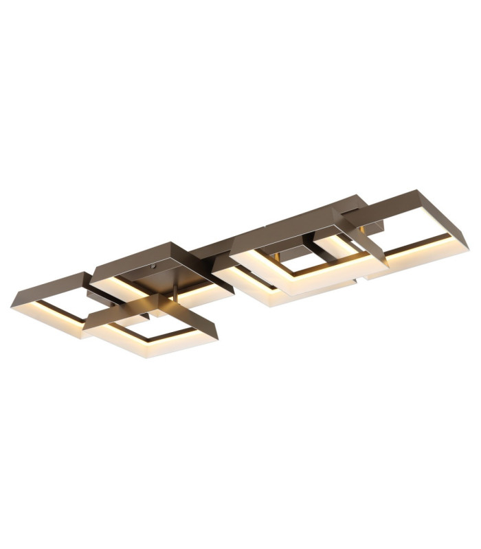 Syrakus 6 Square Semi Flush Ceiling Light Matt Coffee LED 3000K-1