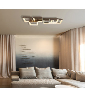 Syrakus 6 Square Semi Flush Ceiling Light Matt Coffee LED 3000K-2