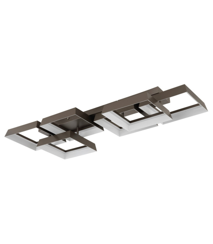 Syrakus 6 Square Semi Flush Ceiling Light Matt Coffee LED 3000K-3