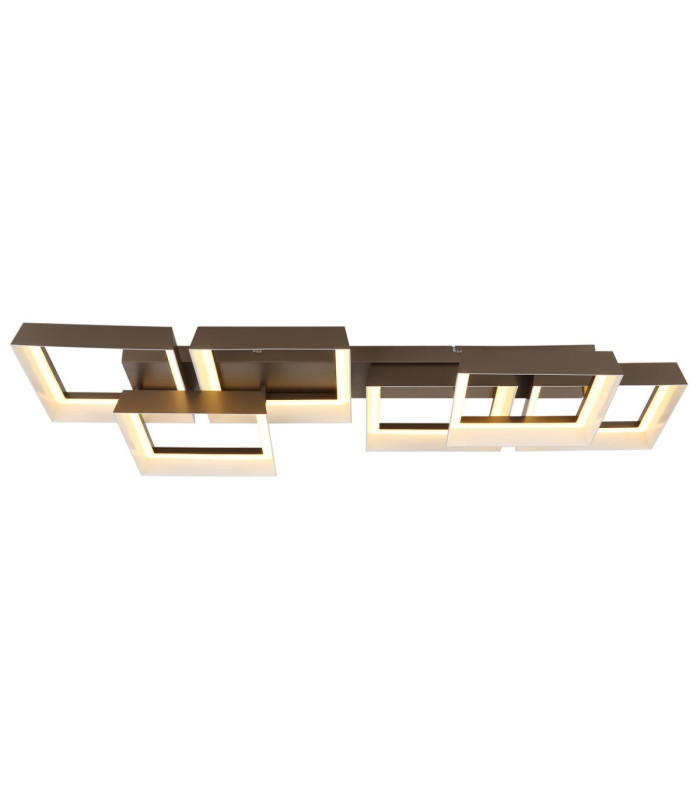 Syrakus 6 Square Semi Flush Ceiling Light Matt Coffee LED 3000K-4