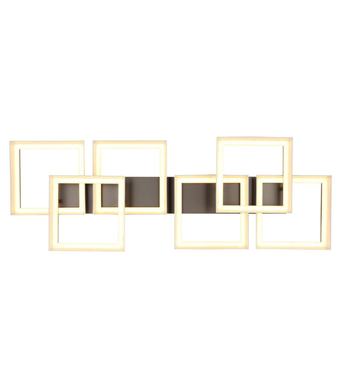 Syrakus 6 Square Semi Flush Ceiling Light Matt Coffee LED 3000K-5