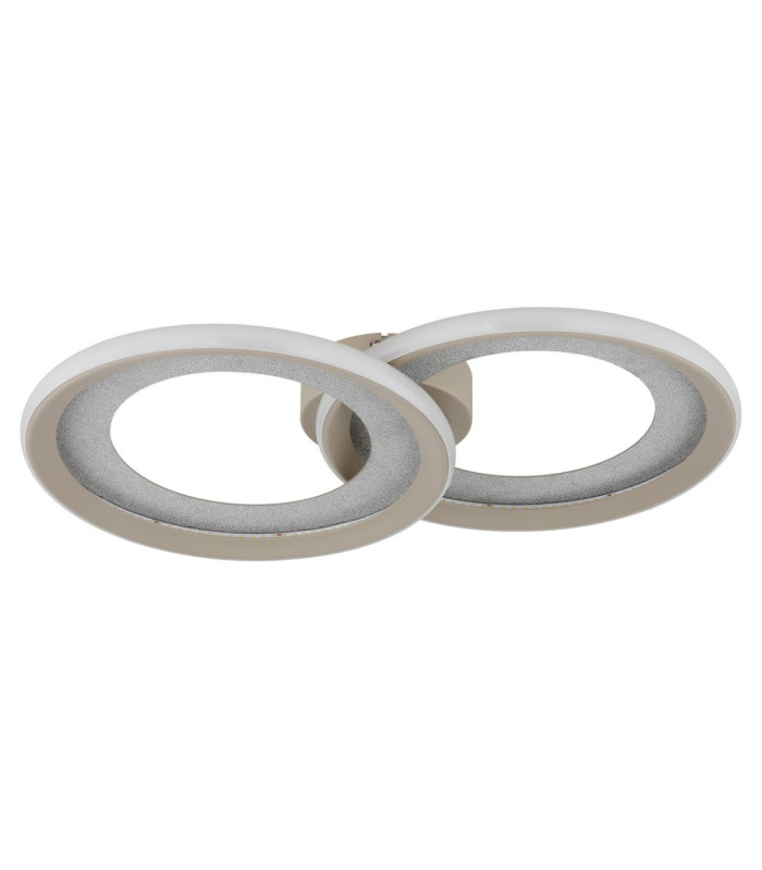 Glitra Twin Ring Semi Flush Ceiling Light Matt Sand LED 3000K-2