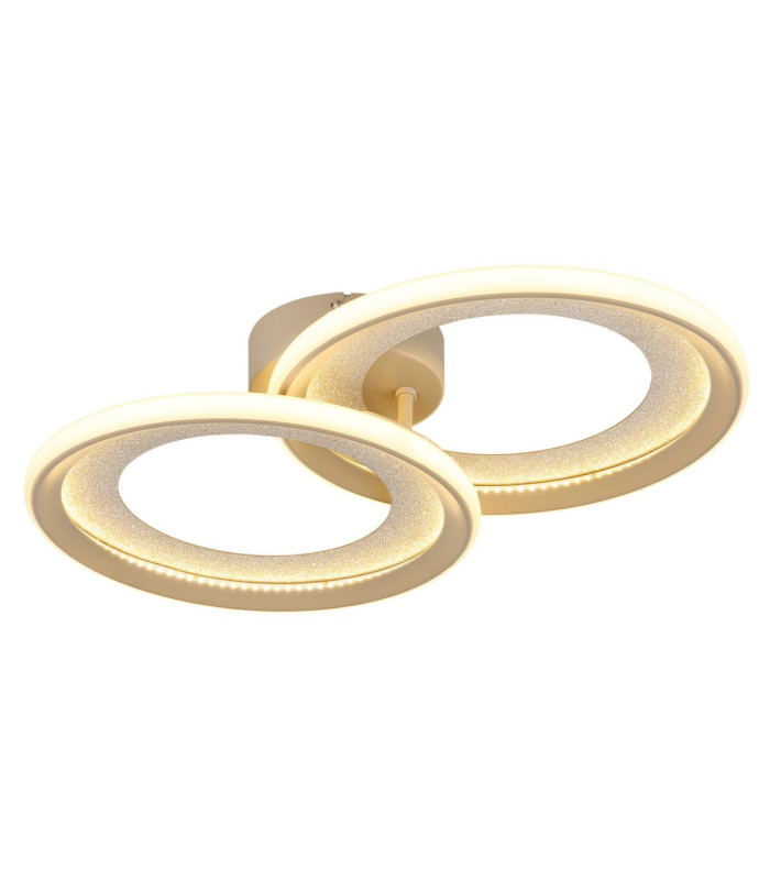 Glitra Twin Ring Semi Flush Ceiling Light Matt Sand LED 3000K-4