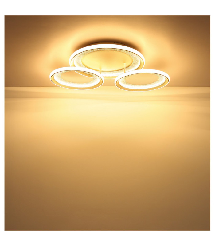 Glitra Tripple Ring Semi Flush Ceiling Light Matt Sand LED 3000K-5