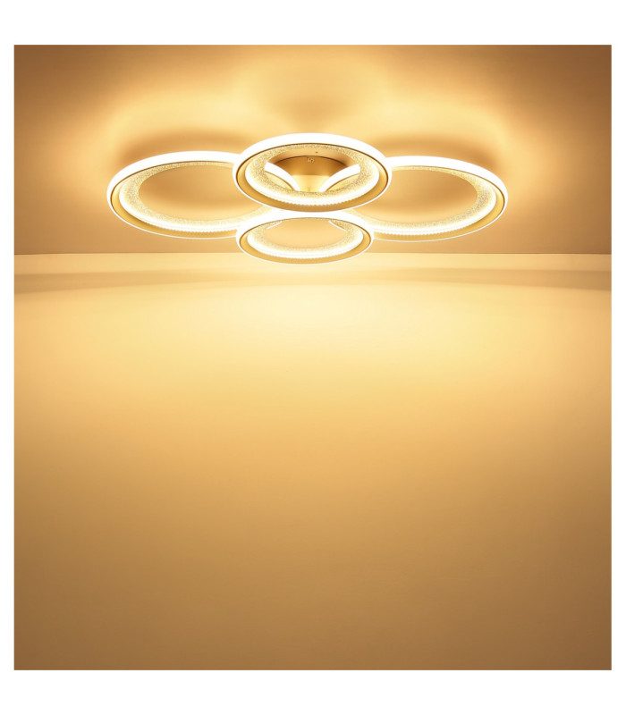 Glitra Quad Ring Semi Flush Ceiling Light Matt Sand LED 3000K-5